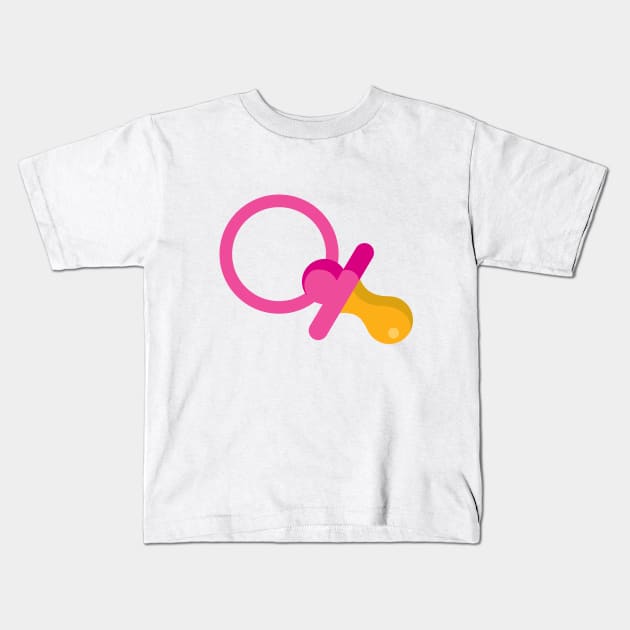 Pink Pacifier Baby Girl Kids T-Shirt by Inogitna Designs